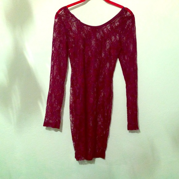 Sexy lace purple dress