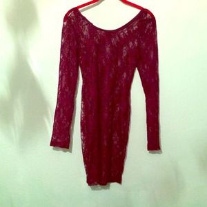 Sexy lace purple dress