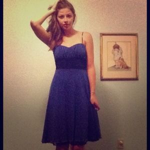 Deep blue dress with black