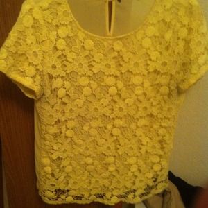 Short sleeve yellow dress top