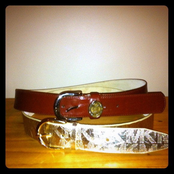Two genuine leather Michael Kors belts