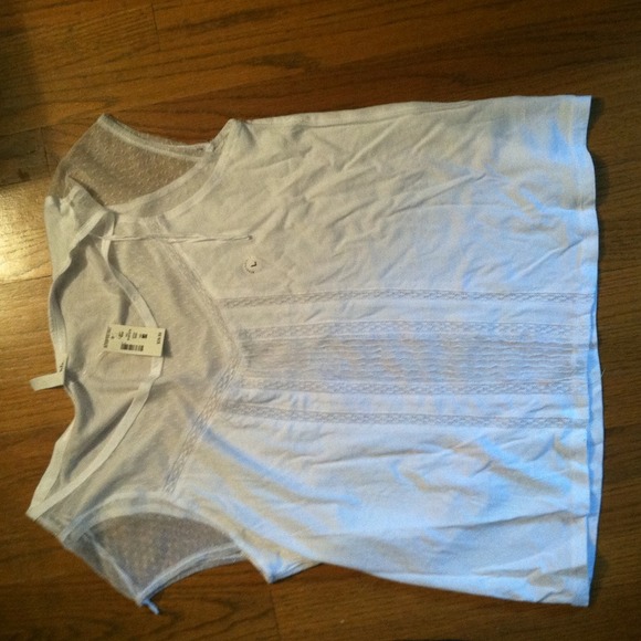 Sold in bundle White Areo shirt with lace detail