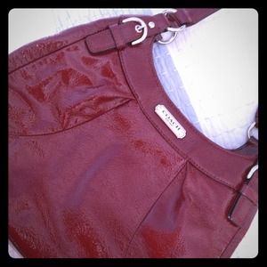 Burgundy Patten Leather Coach Purse