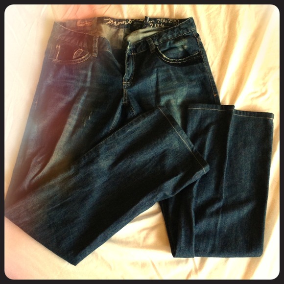 Lace detail, low rider jeans