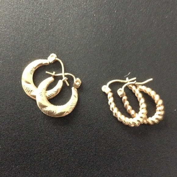 Real Golden Earrings with Real Gems