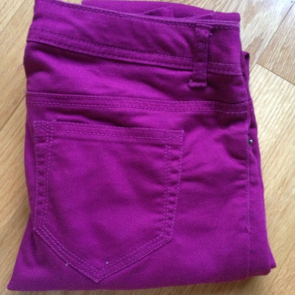Magenta skinny jeans