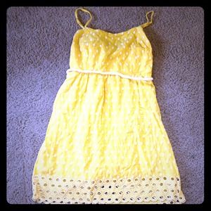 Yellow polka dot summer dress