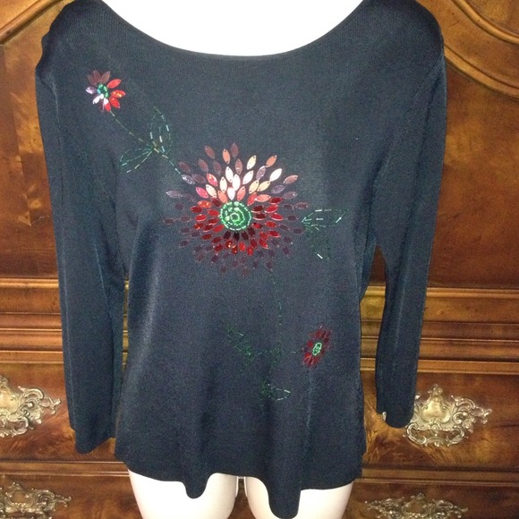 - Sparkly black & red top
