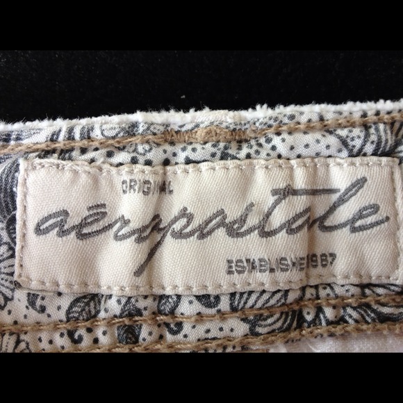 G) Aeropostale Denim Mini Skirt Cream Jean Sz  5/6 vintage - Picture 3 of 6