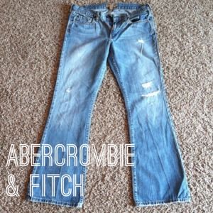 Abercrombie & Fitch light wash destroyed jeans