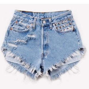 high waisted denim shorts