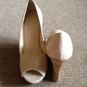 Size 6 Pre Loved High Cork Patent Wedge