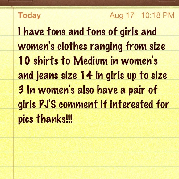 Tons of clothes!!