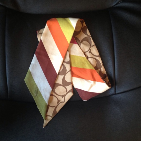 SOLD! Authentic COACH legacy stripe ponytail scarf