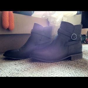 Gray Leather Boot