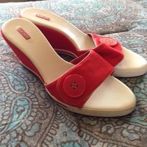 Red Lacoste Wedges