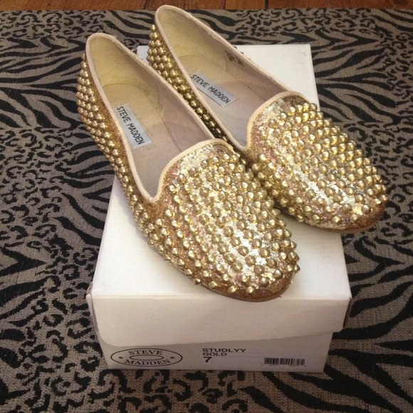 steve madden gold loafers