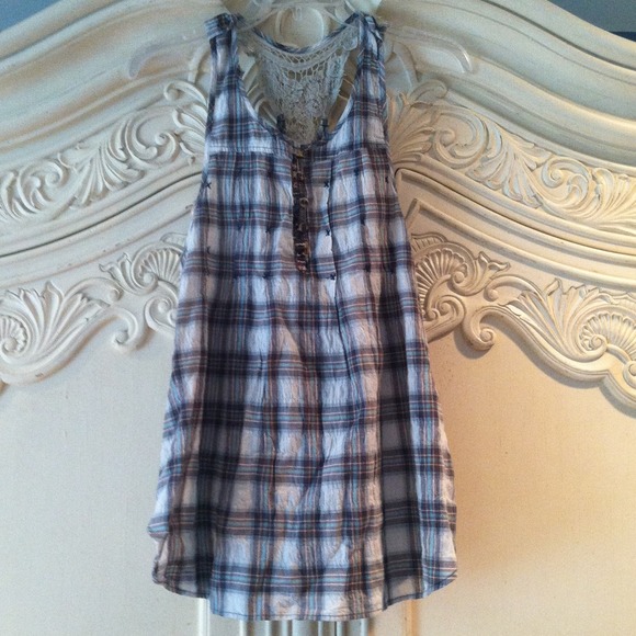Plaid racer back tank