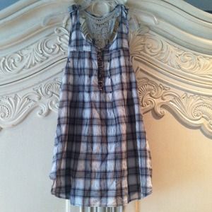 Plaid racer back tank