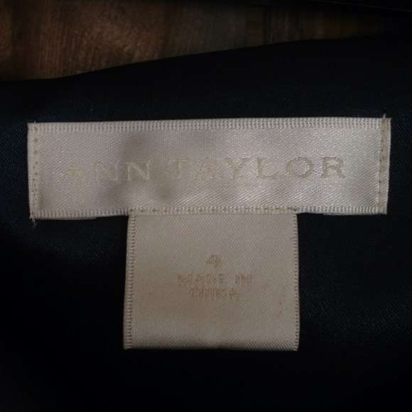 Ann Taylor dark blue silk strapless dress - Picture 2 of 2