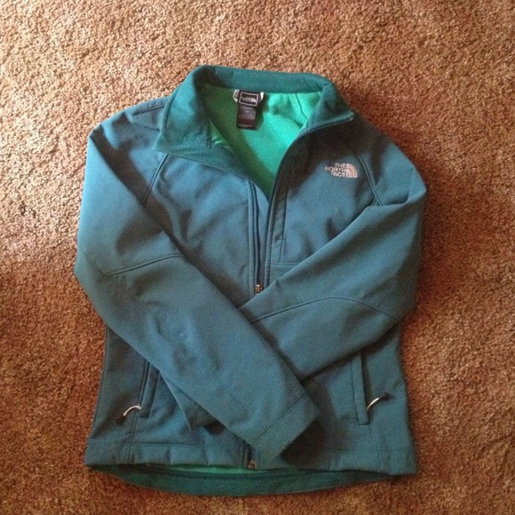 Teal hard shell 'The Northface' jacket