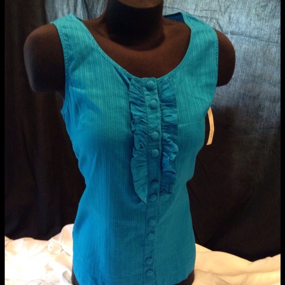 Armless-scoop neckline-ruffles down - front-button
