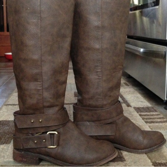 Dark Brown Multi-strap Tall Boot