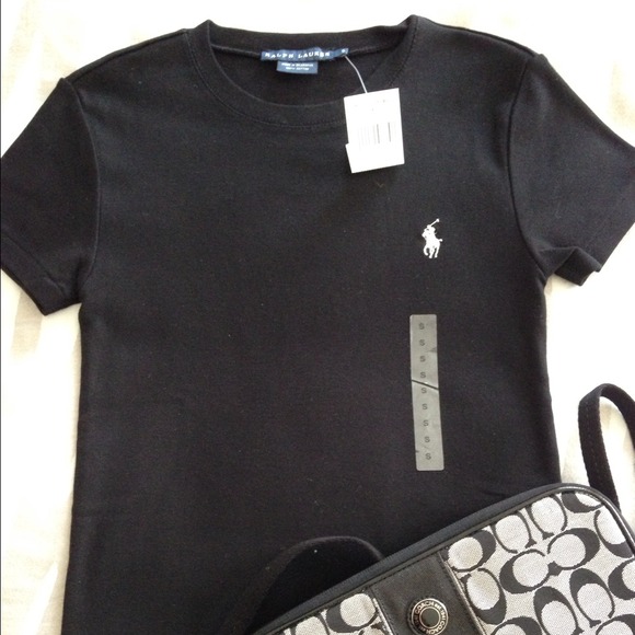 NWOT Black Ralph Lauren short sleeve shirt w/White Pony Logo