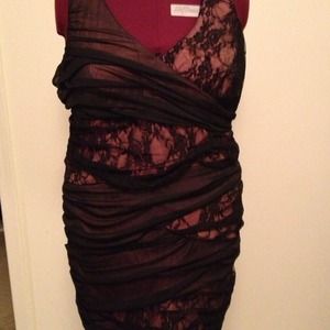 Maurice's fitted pink and black dress