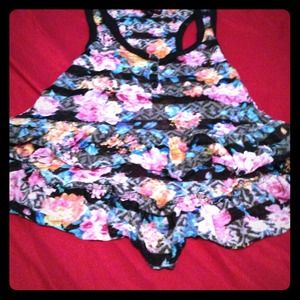 High-low racer back sheer-ish tank size small