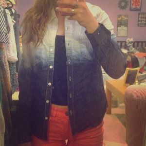 Ombré denim button up