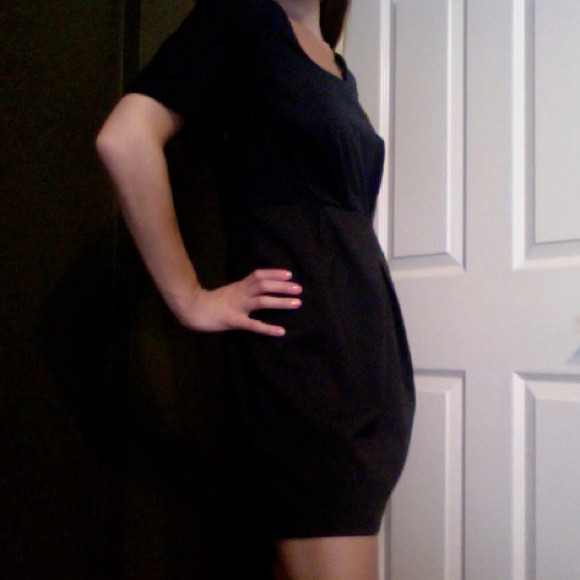 BUNDLE GAP Navy Grey Contrast Side Zippered Dress