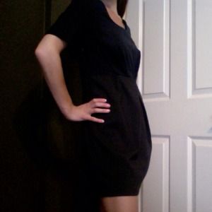 BUNDLE GAP Navy Grey Contrast Side Zippered Dress