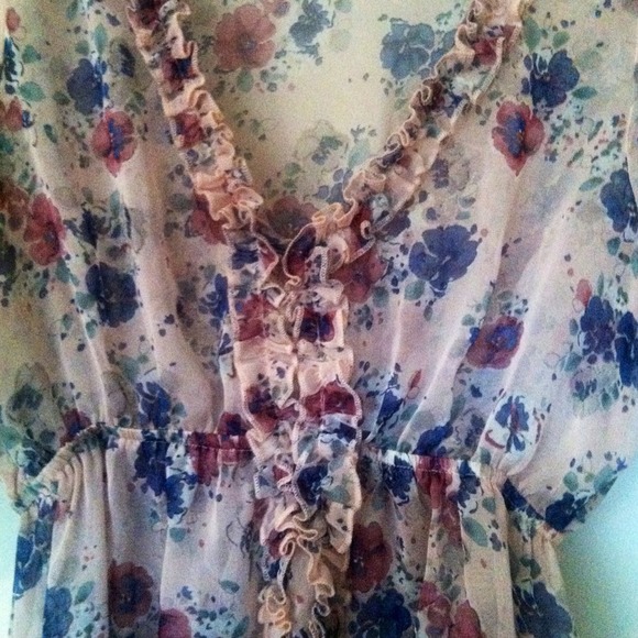 Floral Chiffon Babydoll Blouse - Picture 2 of 3