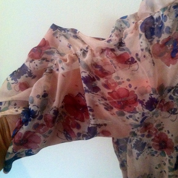 Floral Chiffon Babydoll Blouse - Picture 3 of 3
