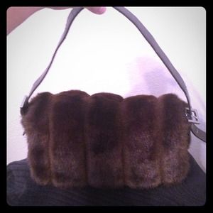 Brown Faux Fur Shoulder Bag
