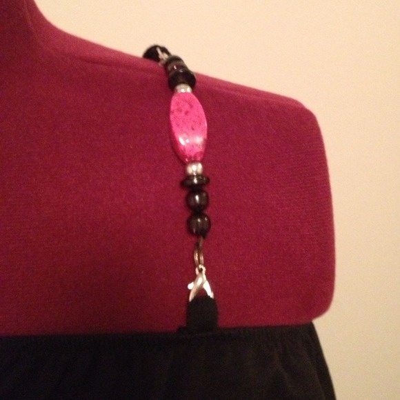 One shoulder flutter sleeve top with beaded strap - Picture 3 of 4