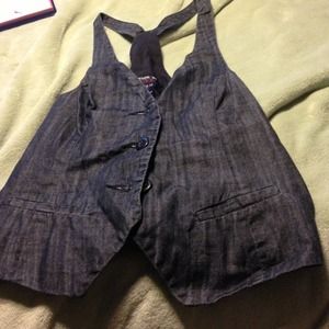 Faux Denim Vest