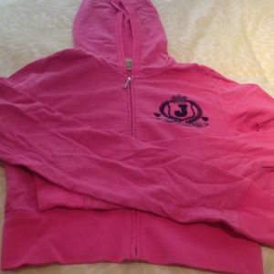 Cropped pink juicy couture zip up