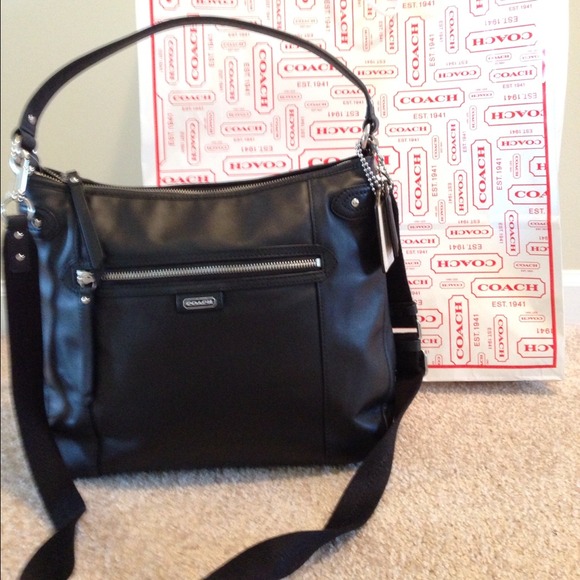 ❌Sold❌Black leather coach bag