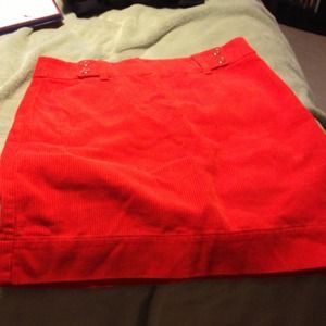 Bright Orange Corduroy Skirt