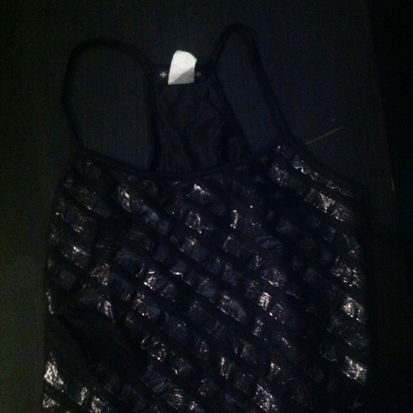 Black shimmery top
