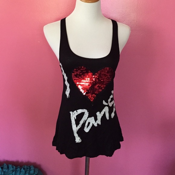 BUNDLE NEW I Love Paris Tank Top w Lace