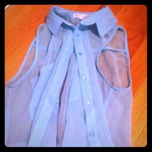 Blue collar transparent top