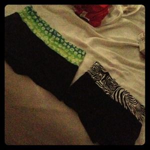 Green skull&zebra yoga shorts bundle