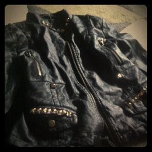 Leather jacket with studs
