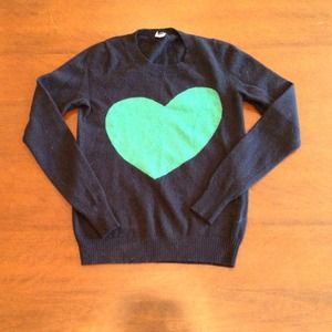 J. Crew Merino Wool Heart Sweater