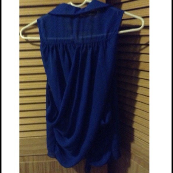 Blue Chiffon Shirt NWT - Picture 2 of 3