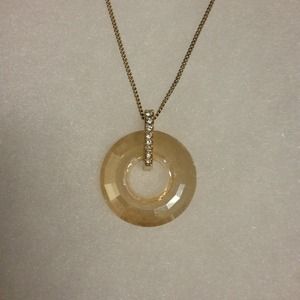 Swarovski amber pendant.