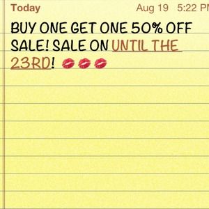 Buy any of my items and get another one 50% off!